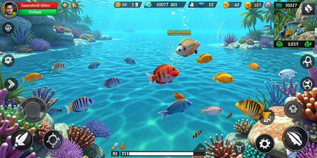 Gameplay C0077 yang seru dan menantang saat menembak ikan.