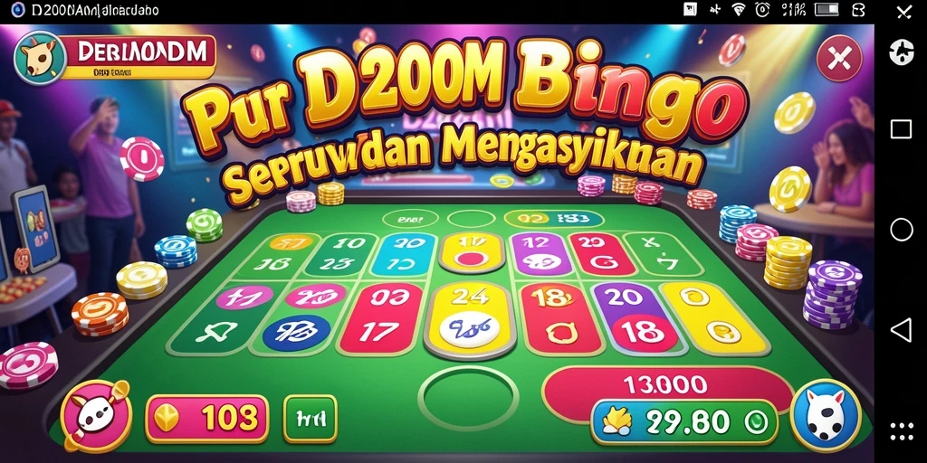 Screenshot gameplay D200M menampilkan suasana seru bermain Bingo.