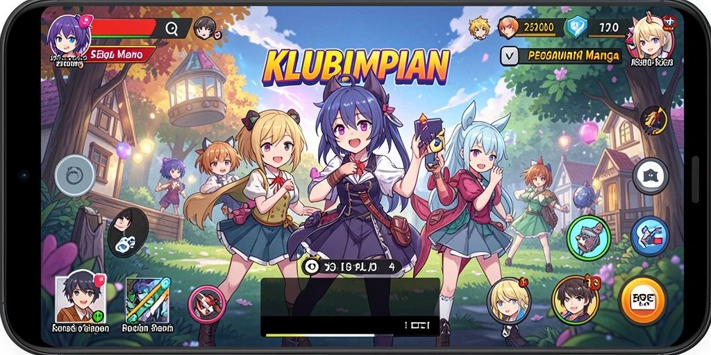Tangkapan layar gameplay KLUBIMPIAN yang menampilkan aksi seru karakter anime.