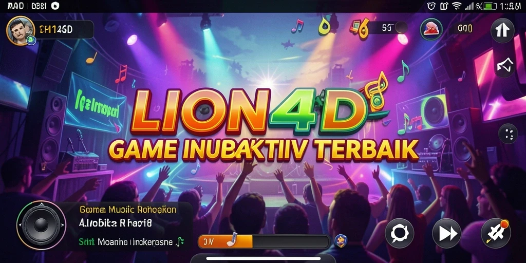 Tampilan gameplay interaktif dari LION4D yang penuh musik.